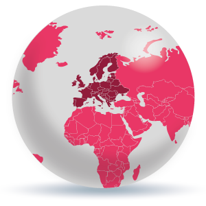 Europe on globe