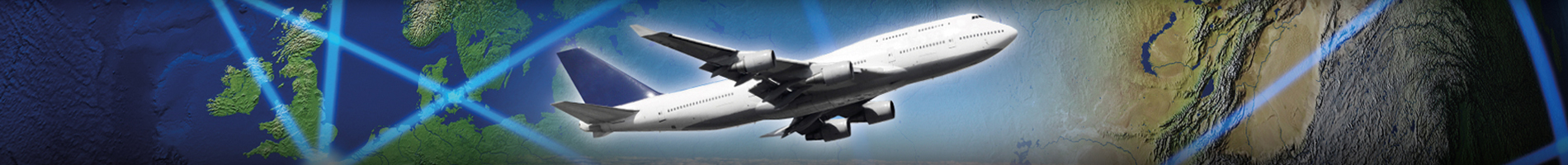 Plane flying with globe background