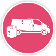 Cord blood kit being collected by courier