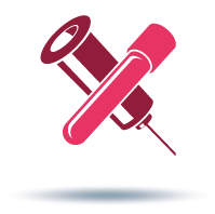 Needle and tube vial icon